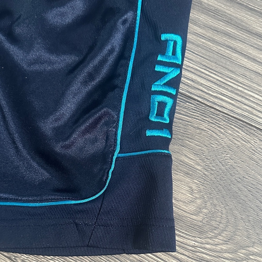 AND1 Kids Navy Shorts with Aqua Accents - Picture 5 of 7
